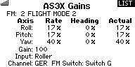 Detail menu AS3X - letový režim 2
