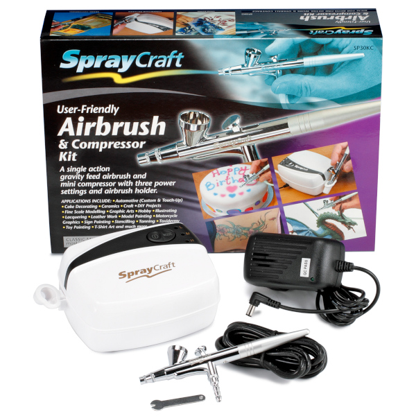 Airbrush sada Spraycraft SP30 s membránovým kompresorem