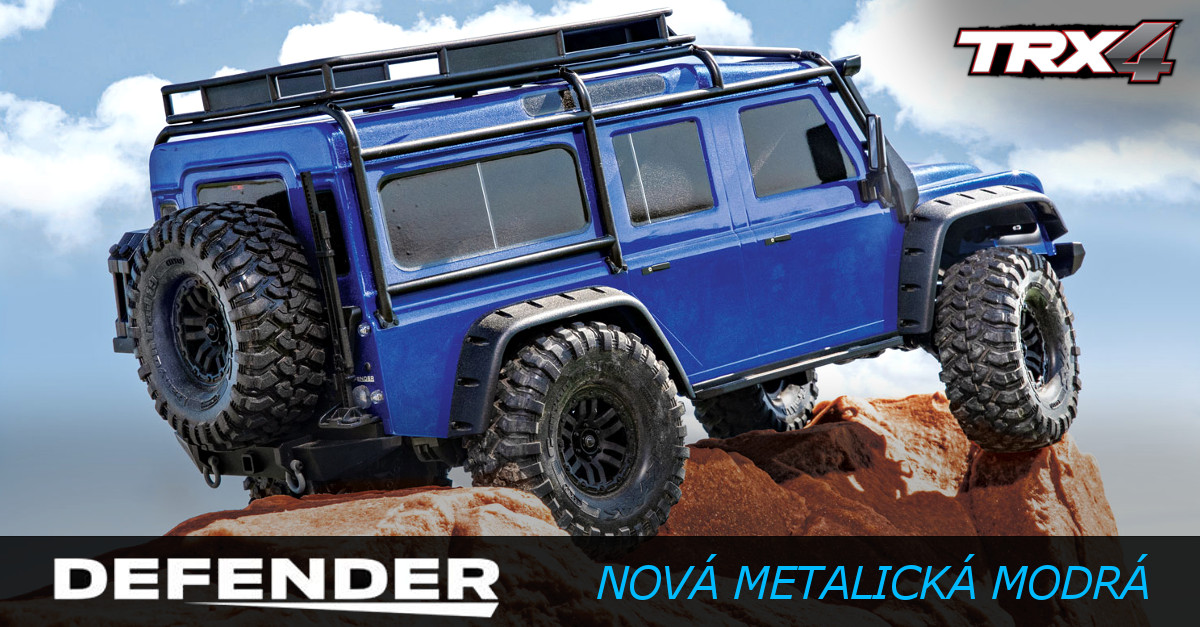 Nová metalicky modrá karoserie pro Traxxas TRX-4 Defender