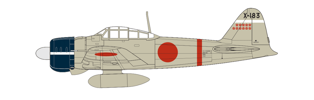 Mitsubishi A6M2b-21 "Zero" (Zeke), letoun provozovaný NAP 2/C Yoshiro Hashiguchi, 3. námořní létající skupina, Imperial Navy, Denpasar Base, Bali, únor 1942.