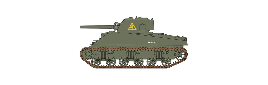 Sherman A4 M2 Tank No.4 Troop 'A' Squadron, 3rd. County of London Yeomanry, 4th