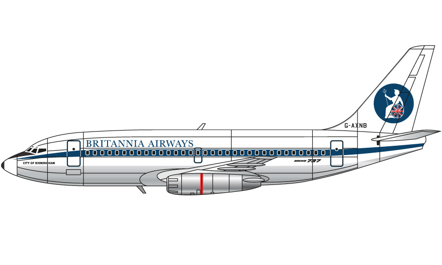 Boeing 737-204C, G-AXNB, Britannia Airways, 1971