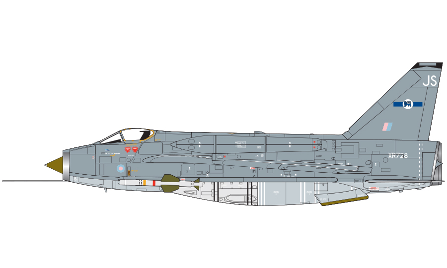 English Electric Lightning F.6, 11. letka, (LTF markings for Group Captain John Spencer), Royal Air Force Binbrook, Anglie, 1988