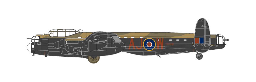 Avro Lancaster B.III (SPECIÁL) 'THE DAMBUSTERS', Letadlo pilotované velitelem letky Johnem Leslie (Les) Munro, "Operation Chastise", 617. peruť, Royal Air Force Scampton, Anglie, 16./17. května 1943