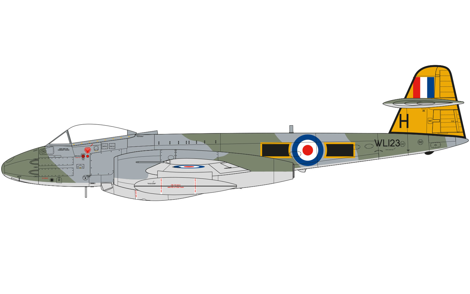 Gloster Meteor F.8, 111. letka, Royal Air Force North Weald, Essex, Anglie, 1954