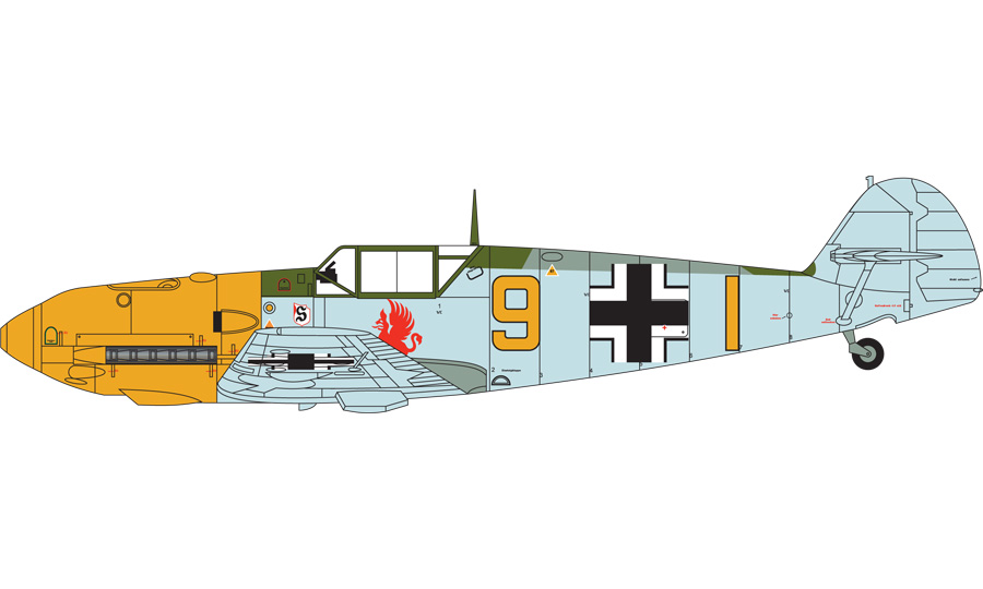 Messerchmitt Bf109E-4, 9. Jagdgeschwader 26, Caffiers, Francie, Srpen 1940