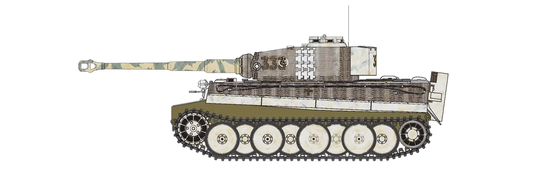 Tiger-1 "Mid Version" Panzerkampfwagen VI Tiger I (MID) Attached to schwere Panzer-Abteilung 502 (511), Estonia/Latvia area, 1944.