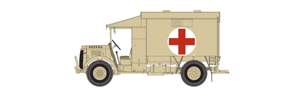 Austin K2/Y Ambulance Britská armáda, Alexandrie, Egypt, 1942.