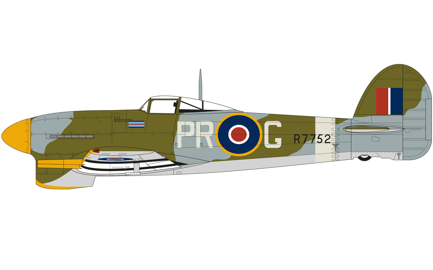 Hawker Typhoon Mk.IB, Roland Prosper "Bee" Beamont (DFC & Bar), 609. letka, Royal Air Force Manston, Kent, Anglie, Duben 1943