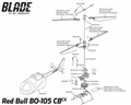 Blade Red Bull BO-105 CB CX | Šasi