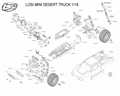 Losi Mini Desert Truck 1:18 | Šasi