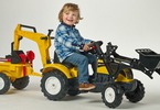 FALK - Šlapací traktor Ranch Trac s nakladačem, vlečkou, rypadlem žlutý