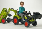 FALK - Šlapací traktor Claas Arion 430 s nakladačem, rypadlem a vlečkou