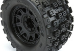 Pro-Line Wheels 3.8", Badlands MX38 Tires, Raid H17 Black Wheels (2)