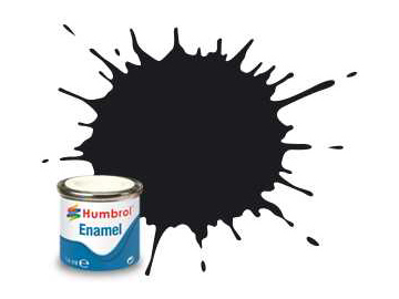 Humbrol emailová barva #201 černá metalická 14ml / AF-AA6392