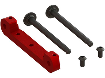 Arrma držák nápravy přední horní, CNC hliník, červená / ARA330659