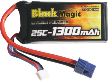 Black Magic LiPol 11.1V 1300mAh 25C EC3 / BMF25-1300-3EC3
