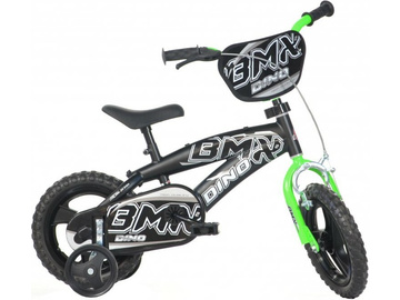 DINO Bikes - Dětské kolo 12" BMX černé/zelené / DB-125XL21