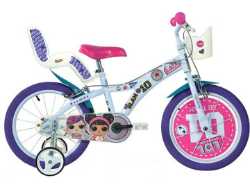 DINO Bikes - Dětské kolo 16" LOL Surprise se sedačkou pro panenku a košíkem / DB-616GLOL