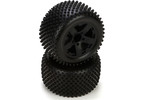 ECX Rear Tire, Premount, Black Wheel (2): 1/10 2WD Circuit
