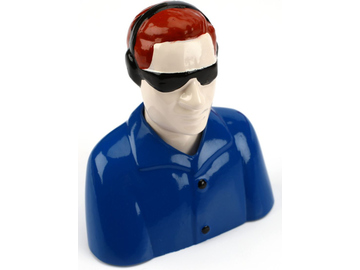 E-flite pilot civilní modrý s brýlemi 1:9 / EFLA156