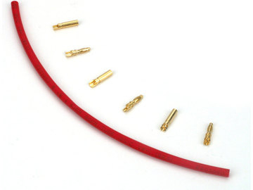 E-flite konektor zlacený 2mm se smršť. bužírkou (3 páry) / EFLA248