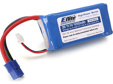E-flite LiPo 11.1V 1250mAh 20C EC3 / EFLB12503S