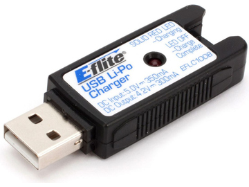 E-flite nabíječ LiPo 3.7V 300mA USB / EFLC1008