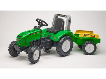 FALK - Šlapací traktor Farm lander Z240X s vlečkou zelený / FA-2021A