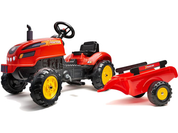 FALK - Šlapací traktor X-Tractor s vlečkou červený / FA-2046AB