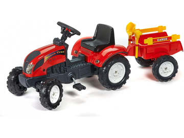 FALK - Šlapací traktor Ranch Trac s vlečkou červený / FA-2051C