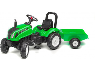 FALK - Šlapací traktor Land Master s vlečkou zelený / FA-3083AD