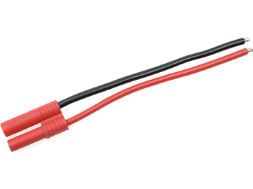 Konektor zlacený 4.0mm samice s kabelem 14AWG 10cm / GF-1062-002