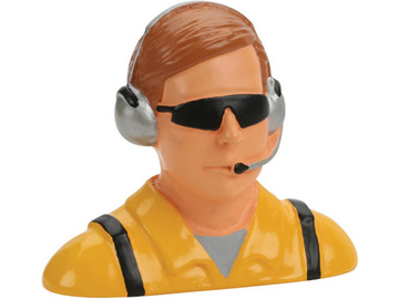 Pilot 1:4 - civilní se sluchátky a sl. brýlemi žlutý / HAN9123