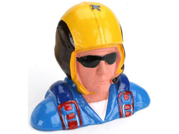Pilot 1:4 - civilní s helmou, mikrofonem a sl. brýlemi / HAN9124
