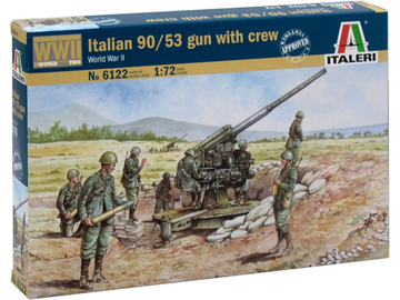 Italeri figurky - ITALIAN 90/53 GUN with CREW (1:72) / IT-6122