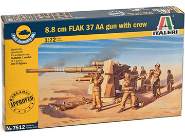 Italeri Easy Kit - 8.8 CM FLAK 37 AA GUN with crew (1:72) / IT-7512