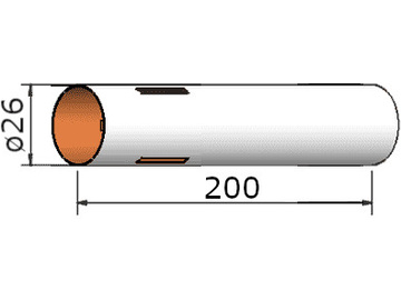 Klima papírová trubka 26x200mm 3-drážky / KL-202620003