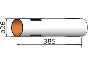 Klima papírová trubka 26x385mm 3-drážky / KL-202638503