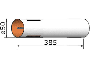 Klima papírová trubka 50x385mm 3-drážky / KL-205038503