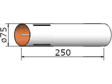 Klima papírová trubka 75x250mm 3-drážky / KL-207525003