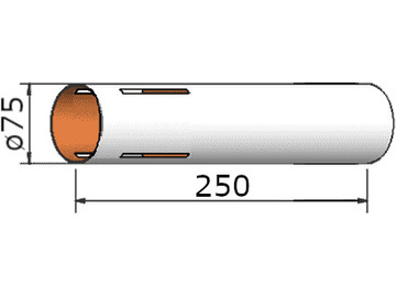 Klima papírová trubka 75x250mm 4-drážky / KL-207525004