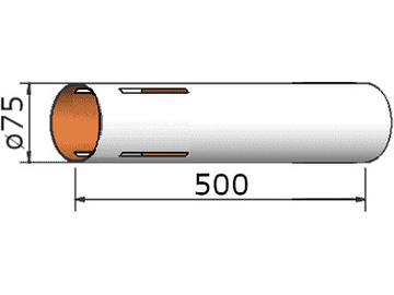 Klima papírová trubka 75x500mm 4-drážky / KL-207550004
