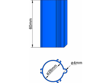 Klima základna 26mm 3-stabilizátory modrá / KL-31026306