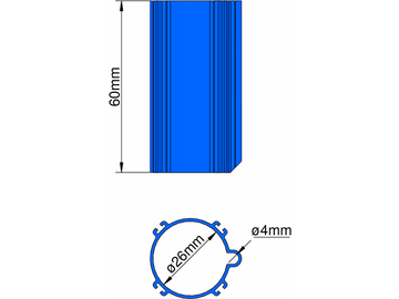 Klima základna 26mm 4-stabilizátory modrá / KL-31026406