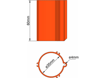 Klima základna 35mm 3-stabilizátory oranžová / KL-31035303