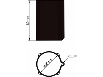 Klima základna 35mm 4-stabilizátory černá / KL-31035400