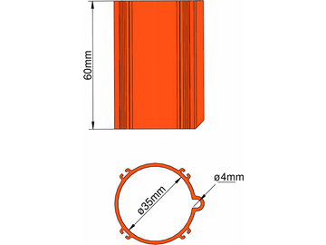 Klima základna 35mm 4-stabilizátory oranžová / KL-31035403