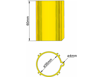 Klima základna 35mm 4-stabilizátory žlutá / KL-31035404