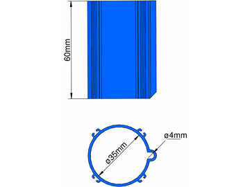 Klima základna 35mm 4-stabilizátory modrá / KL-31035406